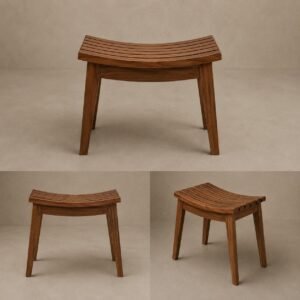 Modern Curved Wooden Stool