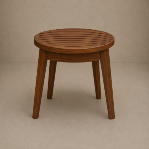Walnut Arc Wooden Stool