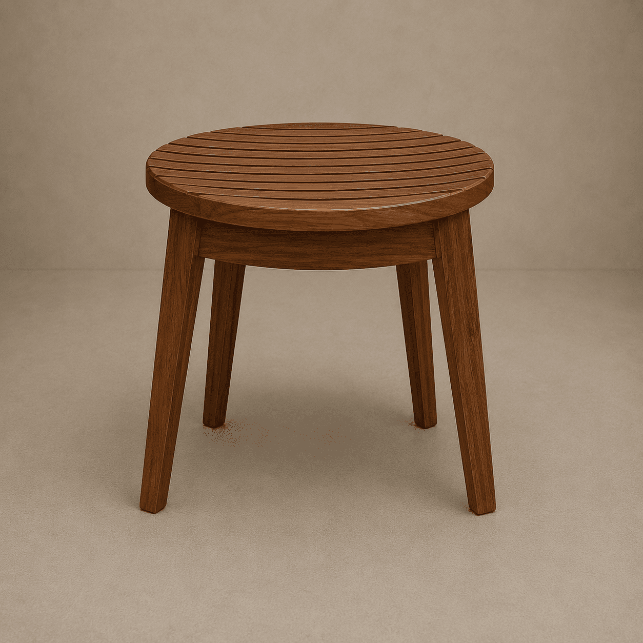 Walnut Arc Wooden Stool